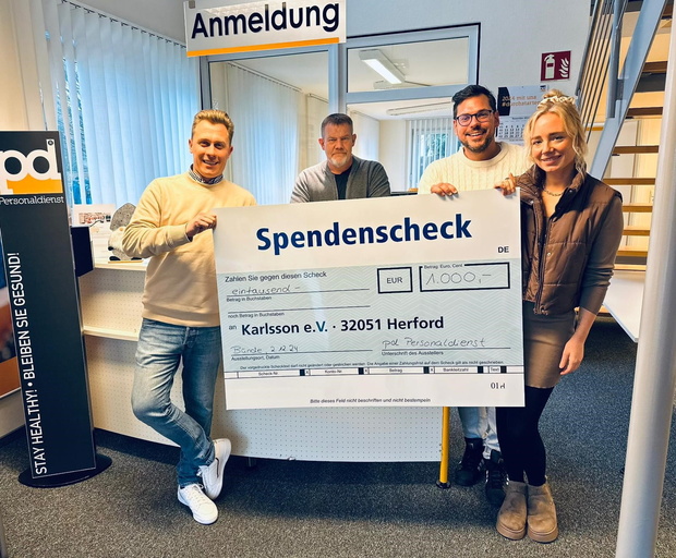 1.000 Euro vom pd Personaldienst Bünde